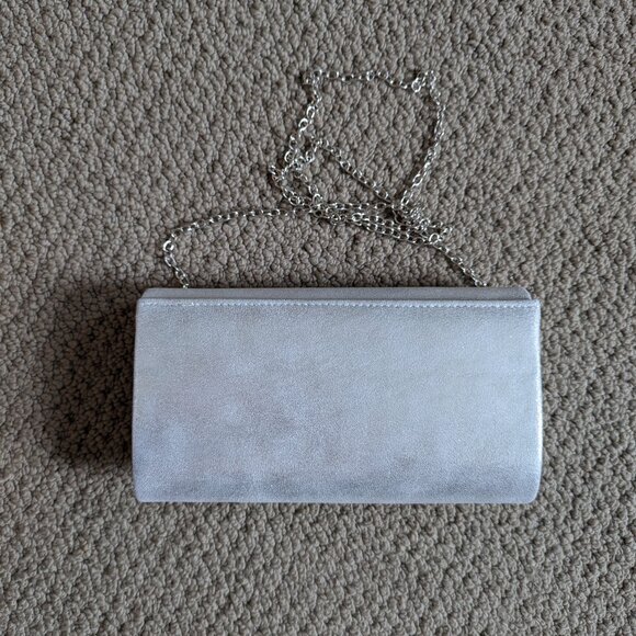 Short Silver Clutch with a Chain - Picture 2 of 15